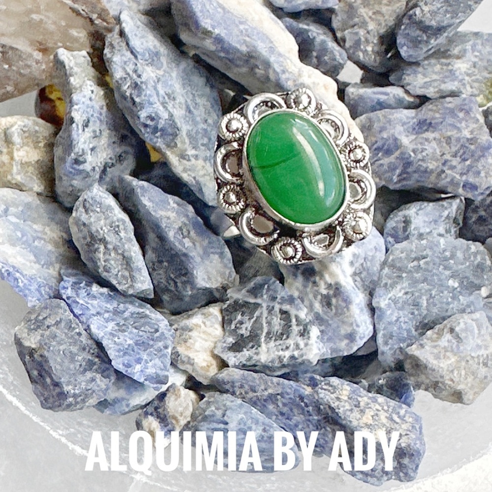 925 stamped gem ring imperial jade